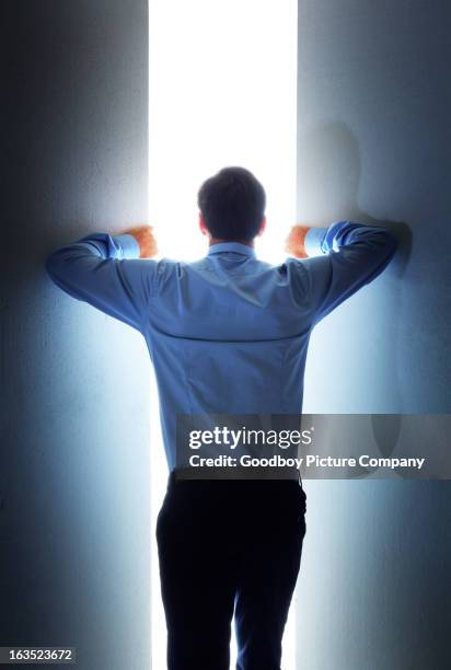Pushing Back View 49 Man Pushing Door Back View Stock Photos, High-Res Pictures, and ...