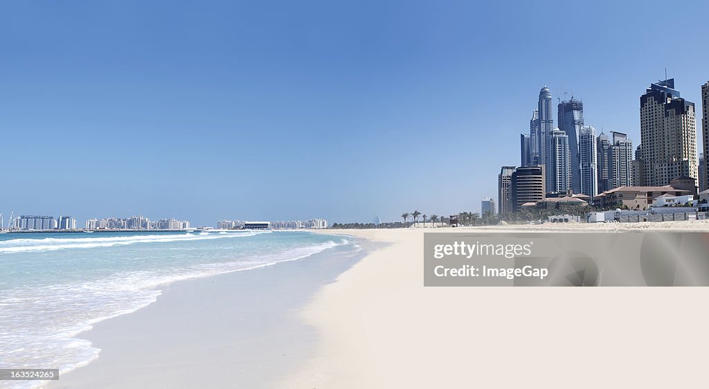 Jumeirah Beach and cityscape
