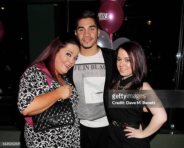 Lisa Riley, Louis Smith and Dani Harmer attend an after party celebrating the press night performance of 'Burn The Floor' at the Trafalgar Hotel on...