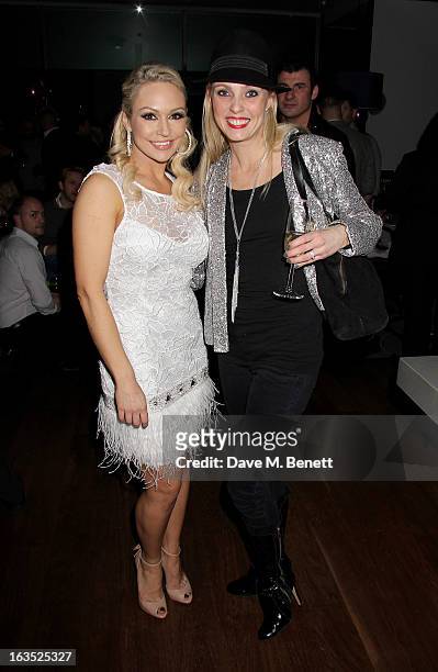 Kristina Rihanoff and Camilla Dallerup attend an after party celebrating the press night performance of 'Burn The Floor' at the Trafalgar Hotel on...