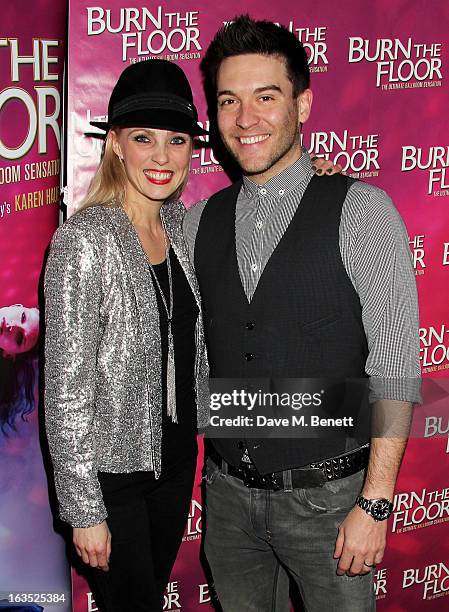 Camilla Dallerup and Kevin Sacre attend an after party celebrating the press night performance of 'Burn The Floor' at the Trafalgar Hotel on March...