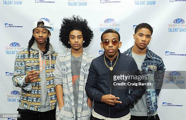 Ray Ray, Princeton, Prodigy and Roc Royal of the group Mindless Behavior attend the Garden Of Dreams 2013 Spring Talent Show Rehearsal at Radio City...