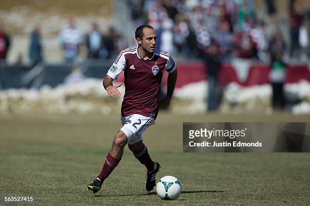 Nick LaBrocca of the Colorado Rapids in action against the Philadelphia Union at Dick's Sporting Goods Park on March 10, 2013 in Commerce City,...