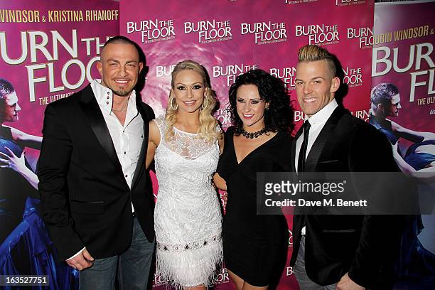 Robin Windsor, Kristina Rihanoff, Giselle Peacock and Patrick Helm attend an after party celebrating the press night performance of 'Burn The Floor'...