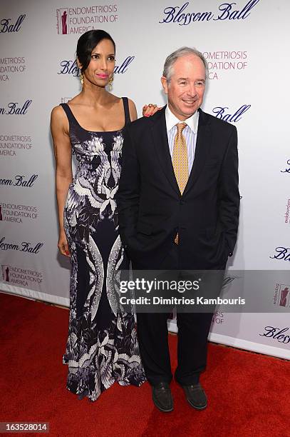 Personality Padma Lakshmi and Stephen Schwarzman attend The Endometriosis Foundation of America's Celebration of The 5th Annual Blossom Ball at...