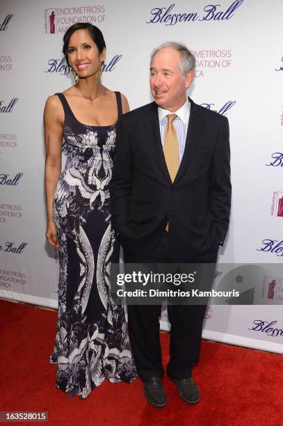 Personality Padma Lakshmi and Stephen Schwarzman attend The Endometriosis Foundation of America's Celebration of The 5th Annual Blossom Ball at...