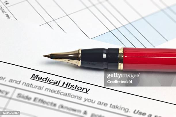 medical history - medisch dossier stockfoto's en -beelden