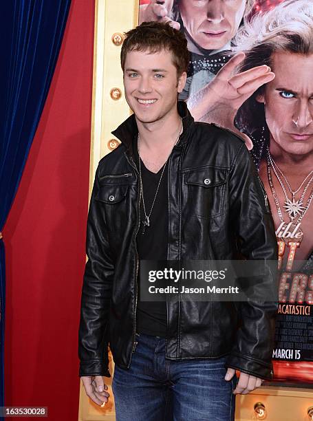 Actor Jeremy Sumpter attends the premiere of Warner Bros. Pictures' "The Incredible Burt Wonderstone" at TCL Chinese Theatre on March 11, 2013 in...