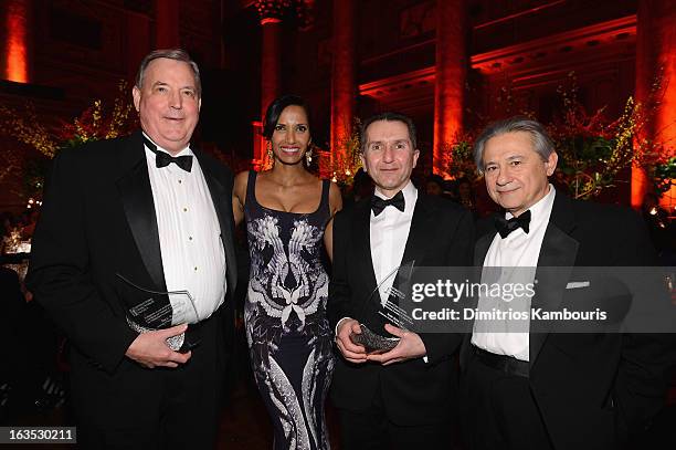 Dr Dan Martin, Padma Lakshmi, Seder Bulun and Endometriosis Foundation founder Tamer Seckin pose at the Endometriosis Foundation of America's...