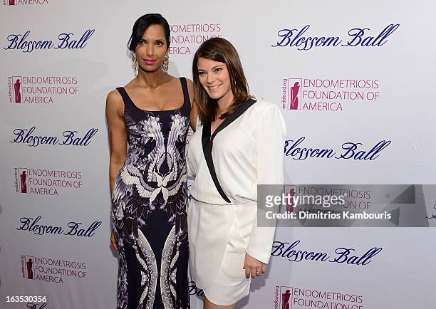 Personality Padma Lakshmi and culinary expert Gail Simmons attend The Endometriosis Foundation of America's Celebration of The 5th Annual Blossom...