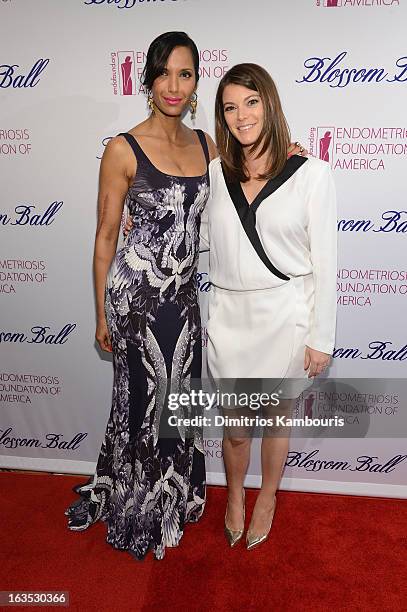 Personality Padma Lakshmi and culinary expert Gail Simmons attend The Endometriosis Foundation of America's Celebration of The 5th Annual Blossom...