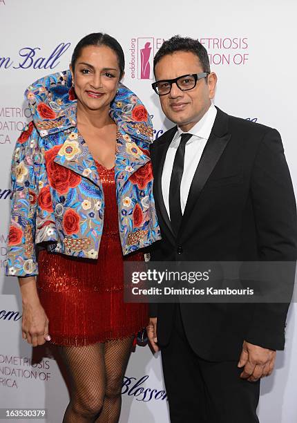 Ranjana Khan and Designer Naeem Khan attend The Endometriosis Foundation of America's Celebration of The 5th Annual Blossom Ball at Capitale on March...