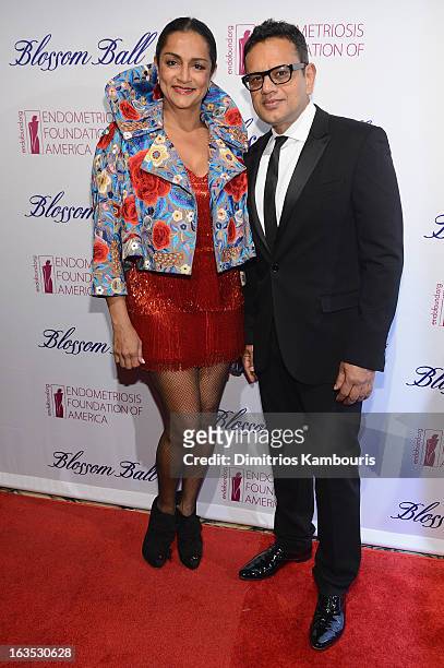 Ranjana Khan and Designer Naeem Khan attend The Endometriosis Foundation of America's Celebration of The 5th Annual Blossom Ball at Capitale on March...