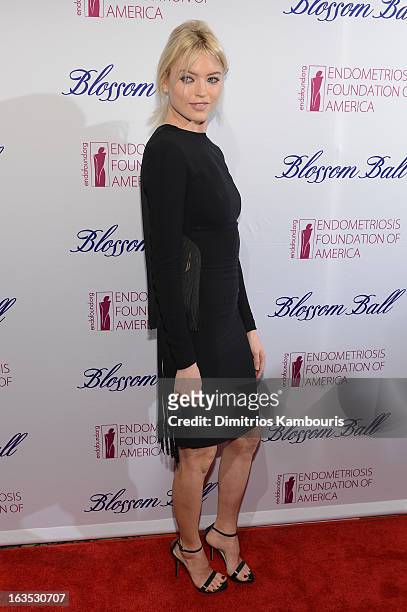 Model Martha Hunt attends The Endometriosis Foundation of America's Celebration of The 5th Annual Blossom Ball at Capitale on March 11, 2013 in New...
