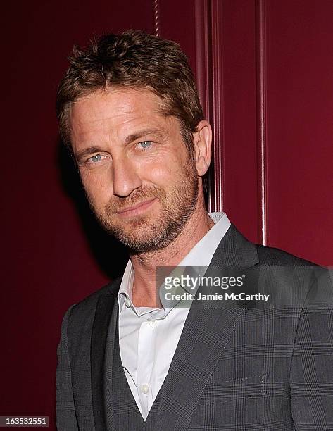 Gerard Butler attends the after party for The Cinema Society with Roger Dubuis and Grey Goose screening of FilmDistrict's "Olympus Has Fallen" at The...