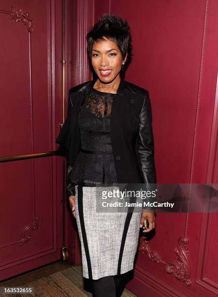 Angela Bassett attends the after party for The Cinema Society with Roger Dubuis and Grey Goose screening of FilmDistrict's "Olympus Has Fallen" at...