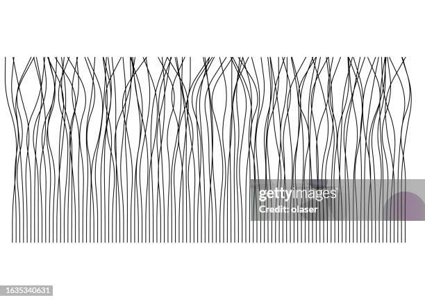 design pattern inspired by the textures of grass, flowing hair, or intricate carpet weaves. - strand of hair stock illustrations