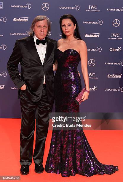 Laureus Academy Member Ilie Nastase and guest attends the 2013 Laureus World Sports Awards at the Theatro Municipal Do Rio de Janeiro on March 11,...