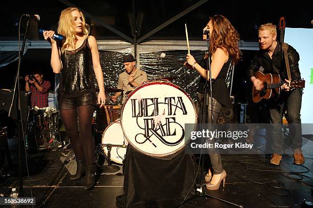 Band members of Delta Rae perform onstage at Forbes' "30 Under 30" SXSW Private Party on March 11, 2013 in Austin, Texas.