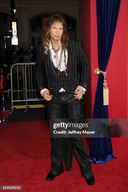 Steven Tyler arrives at the 'The Incredible Burt Wonderstone' - Los Angeles Premiere at TCL Chinese Theatre on March 11, 2013 in Hollywood,...