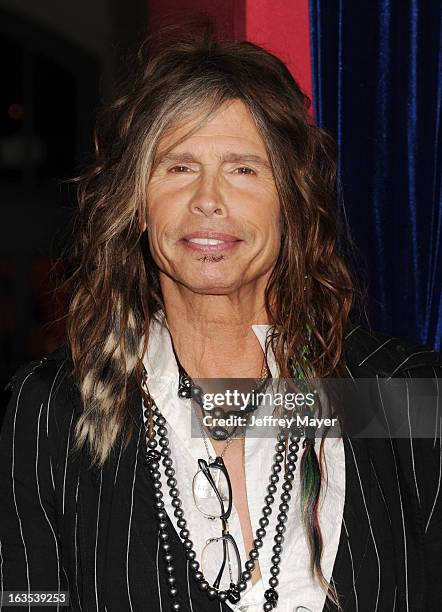 Steven Tyler arrives at the 'The Incredible Burt Wonderstone' - Los Angeles Premiere at TCL Chinese Theatre on March 11, 2013 in Hollywood,...