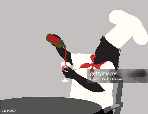 drinking cook - red handkerchief stock illustrations
