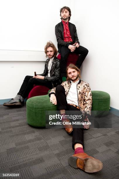 Ollie Walter, William Walter and Timothy Walter of The Family Rain perform supporting The Courteeners during a date of the band's Spring 2013 UK tour...