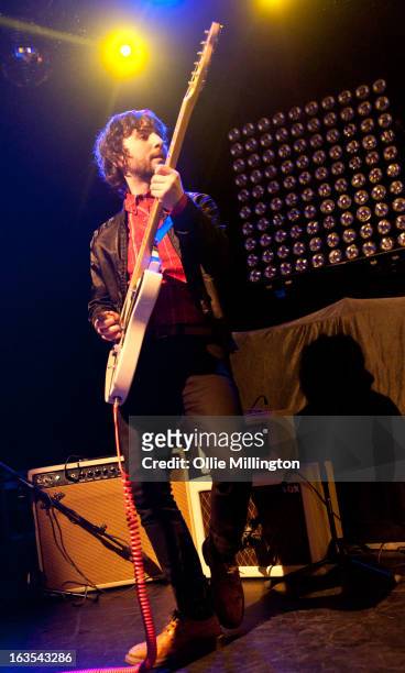 Ollie Walter of The Family Rain performs supporting The Courteeners during a date of the band's Spring 2013 UK tour at the O2 Academy on March 11,...