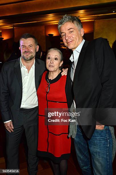 Eric Naulleau, Marlene Moineau and Pierre Zeni attend the Romy Schneider And Patrick Dewaere Awards 2013 - Ceremony at the Park Hyatt Paris Vendome...