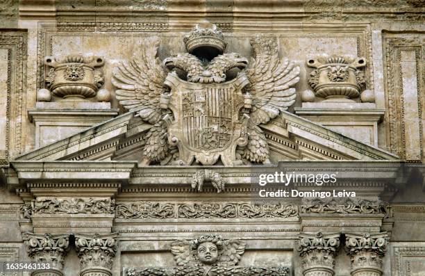 detail of the facade in the cathedral of almeria - amanecer ciudad foto e immagini stock