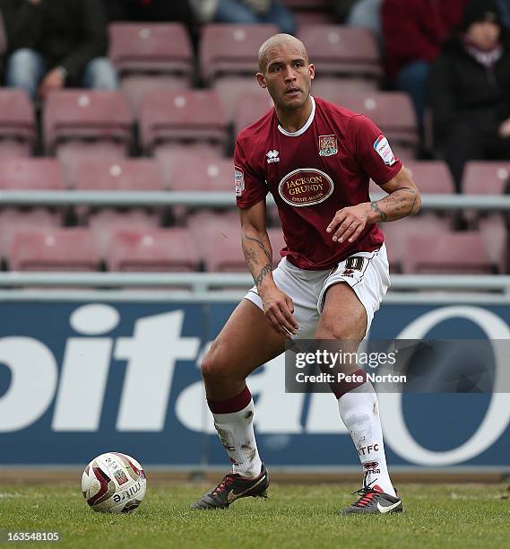 Clarke Carlisle of Northampton Town in action during the npower League Two match between Northampton Town and Accrington Stanley at Sixfields Stadium...