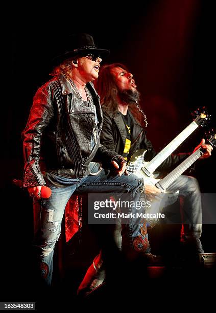 Axl Rose of Guns N' Roses performs live on stage at Allphones Arena on March 12, 2013 in Sydney, Australia.