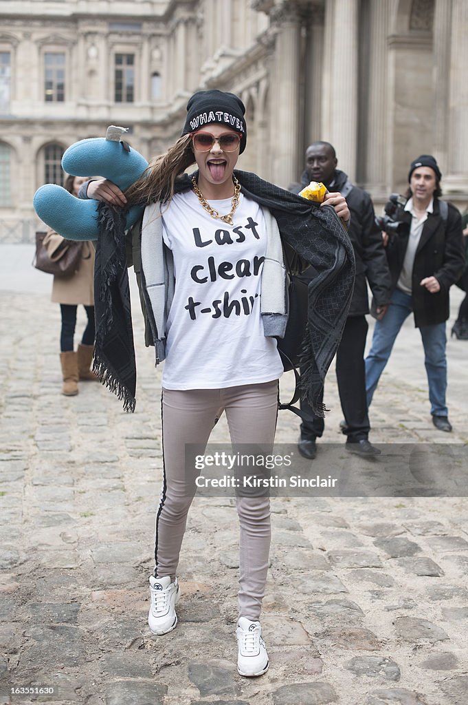 Street Style On March, 06 - Paris Fashion Week Womenswear A/W 2013