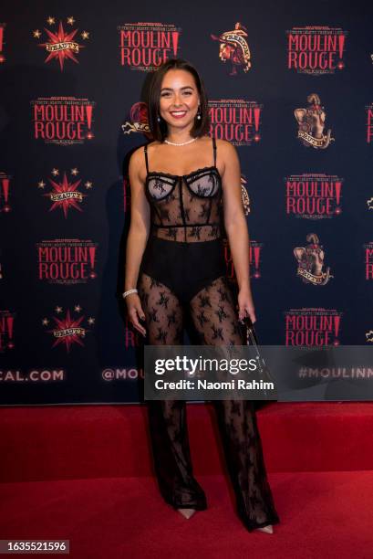 Brooke Blurton attends the opening night of "Moulin Rouge! The Musical" at Regent Theatre on August 24, 2023 in Melbourne, Australia.