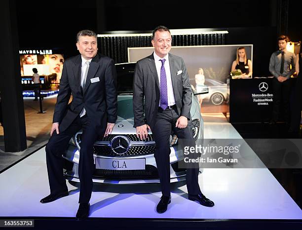 Mercedes-Benz Turk Marketing and Sales Director Suer Sulun and Mercedes-Benz Fashion Week Istanbul Fall/Winter 2013/14 at Antrepo 3 on March 12, 2013...