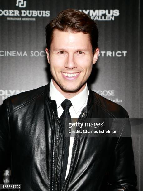 Big Morning Buzz Live co-host Jason Dundas attends The Cinema Society with Roger Dubuis and Grey Goose screening of FilmDistrict's "Olympus Has...