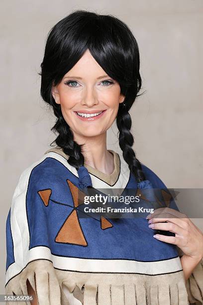 Mirja du Mont poses during the Mirja Du Mont Music Shoot at the Adlon Hotel on March 12, 2013 in Berlin, Germany.