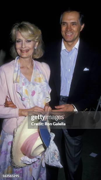 Actress Constance Towers and actor John Gavin attend the premiere party for "A Summer Story" on July 7, 1988 at the Holiday Inn Hotel in Beverly...