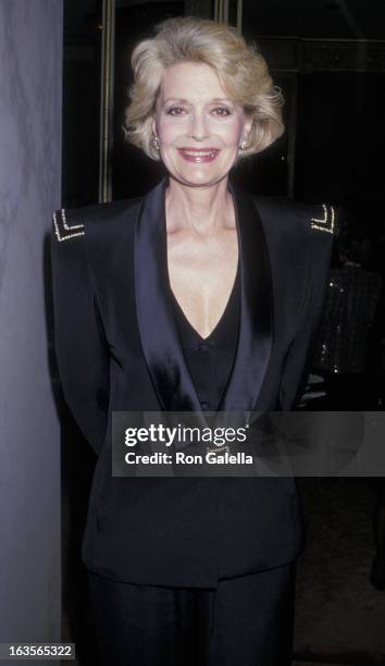 Actress Constance Towers attends Neil Jacobs International Peace Awards Dinner on May 31, 1989 at the Beverly Hilton Hotel in Beverly Hills,...