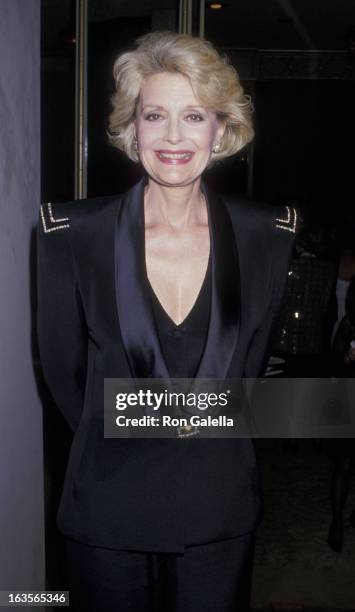 Actress Constance Towers attends Neil Jacobs International Peace Awards Dinner on May 31, 1989 at the Beverly Hilton Hotel in Beverly Hills,...