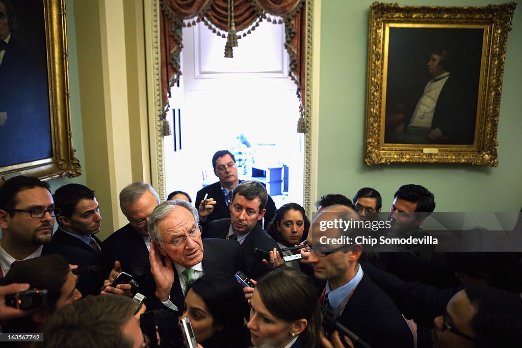 President Obama Meets With Senate Democrats On Capitol Hill