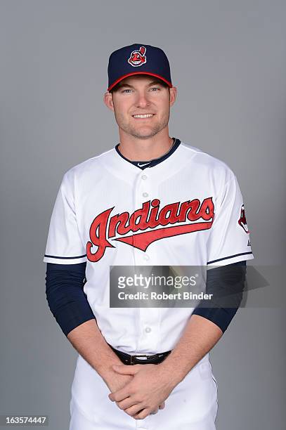 Lou Marson of the Cleveland Indians poses during Photo Day on February 19, 2013 at Goodyear Ballpark in Goodyear, Arizona.