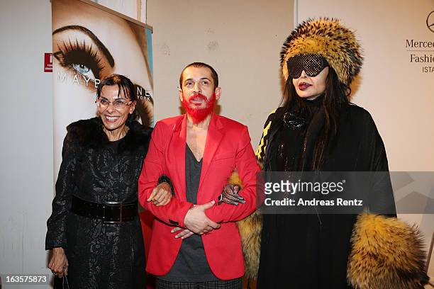 Designer Tanju Babacan and Bulent Ersoy at the "Red Beard" by Tanju Babacan show during Mercedes-Benz Fashion Week Istanbul Fall/Winter 2013/14 at...