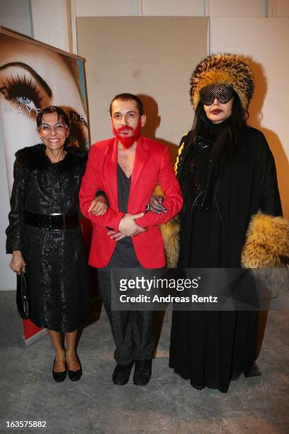 Designer Tanju Babacan and Bulent Ersoy at the "Red Beard" by Tanju Babacan show during Mercedes-Benz Fashion Week Istanbul Fall/Winter 2013/14 at...