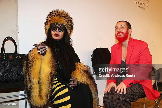 Bulent Ersoy and Designer Tanju Babacan at the "Red Beard" by Tanju Babacan show during Mercedes-Benz Fashion Week Istanbul Fall/Winter 2013/14 at...