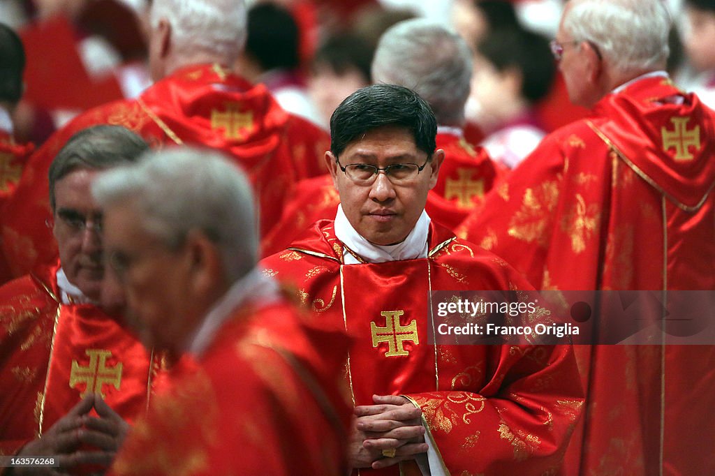 Cardinals Conduct Their Final Mass Before Entering Into The Conclave
