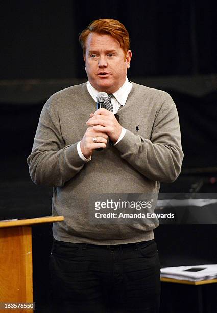 Producer Herb Ankrom speaks at the BAFTA LA Reality TV Master Class led by Rob Bagshaw at George Washington Preparatory High School on March 12, 2013...