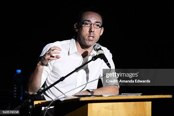 Executive producer Rob Bagshaw leads the BAFTA LA Reality TV Master Class at George Washington Preparatory High School on March 12, 2013 in Los...