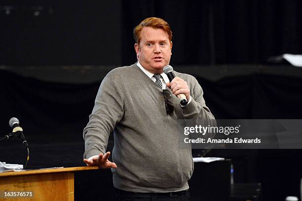 Producer Herb Ankrom speaks at the BAFTA LA Reality TV Master Class led by Rob Bagshaw at George Washington Preparatory High School on March 12, 2013...