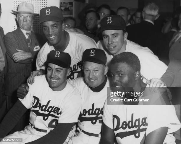 Joe Black (1924 - 2002, Pitcher, Duke Snider Outfielder, team manager Chuck Dressen , Pee Wee Reese , Shortstop and Jackie Robinson , Second baseman...